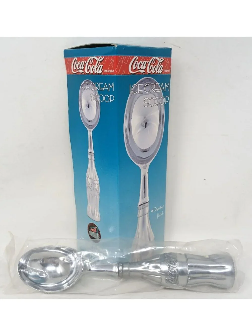 Coca-Cola Ice Cream Scoop Pewter Handle Polished Chrome 8
